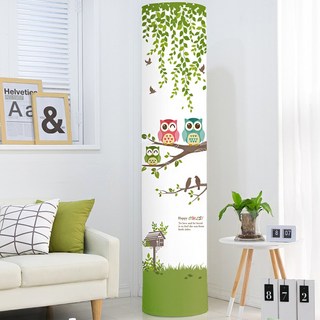 다샵 프리미엄 DTP 스판 에어컨커버 원형, 행복부엉이