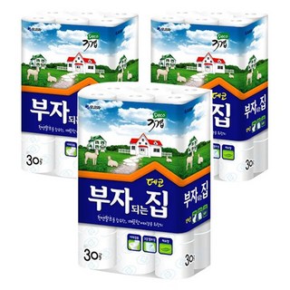 모나리자 부자되는집 데코 3겹 27m*30롤 롤화장지, 30개입