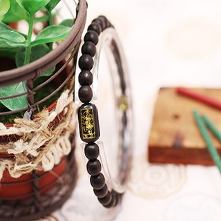 흑단 금장부적 합장주 (6mm-소원 재물 합격 만사 사업 건강 택1) / 염주팔찌