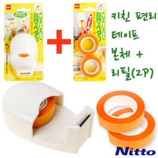 니톰스 키친 편리 테이프 셋트 (본체-리필 1P포함 + 리필2P), 1개, 혼합색상
