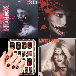 스투피드 할로윈 타투 스티커 기획전 (헤나문신 호러상처), 04 할로윈 페이스 타투 (D 프레이트럼프)