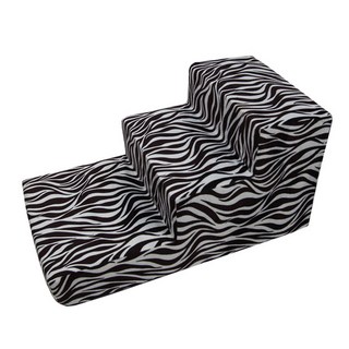 8deco 강아지 계단 스펀지포함, 지브라 블랙