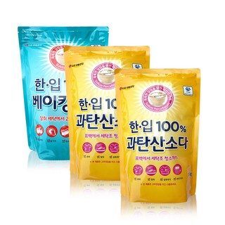 LG생활건강 한입 과탄산소다 1kg 2개 + 베이킹소다 2kg 세트, 1세트