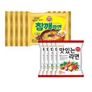 삼양 맛있는라면 5개 + 오뚜기 참깨라면 5개, 1개
