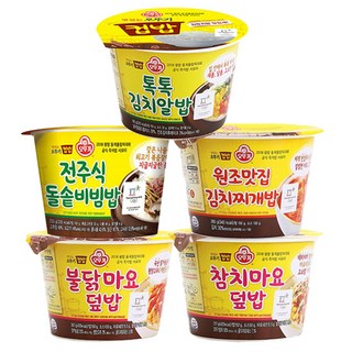 오뚜기 컵밥 김치알밥+참치마요+불닭마요+김치찌개밥+전주비빔밥 5종 즉석컵밥, 2세트, 1.33kg