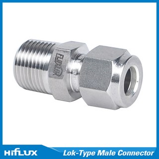 하이플럭스 락피팅 Lok Fitting 배관자재 - 메일커넥터 Male Connector NPT (Metric Size), 1개