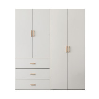케이컴퍼니 LPM 이음1600장롱세트CD(3서랍옷장+긴문장) 장롱세트, 화이트-3서랍옷장+이불장