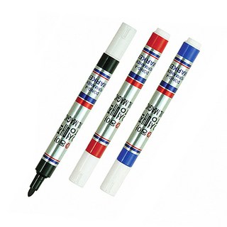 [모드니즈]동아 유성매직 둥근촉 1개입 3색 흑/적/청, 흑색