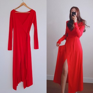 나날샵 [맥 라이언] 랩 롱 원피스 맥시 롱원피스 랩원피스 롱원피스 로브 가을신상