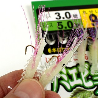 무한비투 인조 새우 채비 낚시 바늘 카드채비 새우미끼, 1개, 1개입