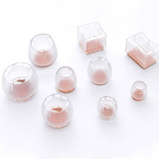 아이디어라떼 실리콘 투명 의자 다리커버 4P, 4개