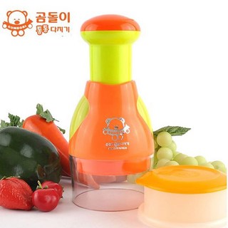 곰돌이 통통 다지기 대용량 야채 이유식 마늘다지기, 1세트