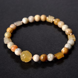 불교나라 산호 화석 만자 팔찌