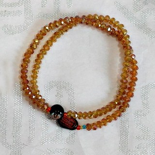 크리스탈 부적 염주 살구 - 천연원석/원석팔찌