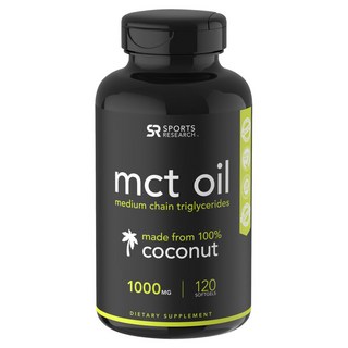스포츠리서치 MCT 오일 1000mg 코코넛 글루텐 프리 소프트젤, 1개, 120정