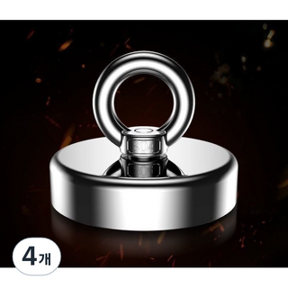 더퍼몰 공업용 초강력 네오디움 원형 고리 자석 90mm 최대 하중 400kg (업그레이드형), 4개