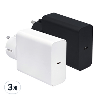 HONOR 100W GaN PD PPS 접지형 C타입 노트북 그램 갤럭시북 맥북 충전기, 3개, 화이트