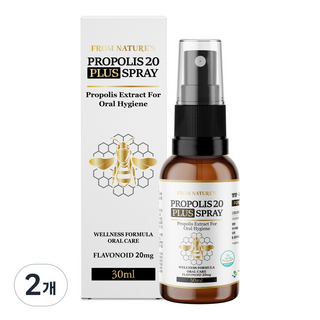 프롬네이쳐스 고용량 프로폴리스 스프레이 플라보노이드 원액 구강 항균 호주산 고함량, 2개, 30ml