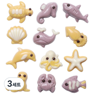 엠케이크 메이드초콜릿 바다친구들 초콜릿 만들기 세트, 3세트, 바다친구초콜릿 만들기세트, 240g
