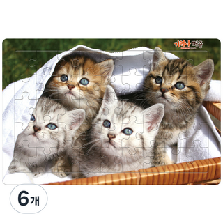 치매예방퍼즐 게임 기억나 45조각 고양이들, 6개, 45피스
