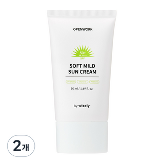와이즐리 소프트 마일드 선크림 SPF 50+ PA++++, 2개, 50ml