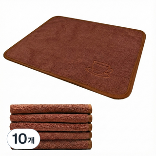 초극세사 홈카페 바리스타 타월 다용도 클리닝 행주 주방행주 30*40cm, 10개, 브라운