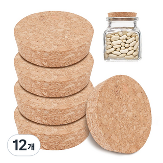 6개 갈색 코르크 와인병 마개 DIY 장식병 공예 72.5~80x20.5mm, 버리우드, 12개