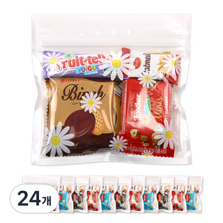 미니 소포장 과자 답례품 세트 간식 꾸러미, 24개, 5종