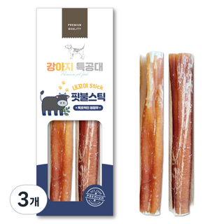 강아지특공대 강아지 내꼬야 오래먹는 핏불스틱 S, 더블, 60g, 3개