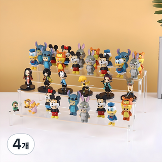 안심가 투명 계단형 아크릴 상품 진열대 3단, 30x10cm, 4개