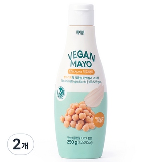 베지빈 병아리콩 비건 마요네즈 저당 저칼로리, 2개, 250g