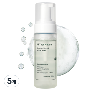 올댓네이쳐 스킨 버블 마스크 팩 토너 8대 임상시험 완료, 5개, 150ml