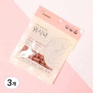 기프트펫 X 위그힐 위시낵 연어와 크릴새우 보약 져키 트릿 간식, 3개