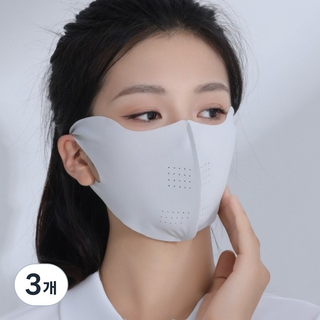 스탠다드엔 자외선차단 스포츠 쿨링 골프 마스크, 연그레이, 3개