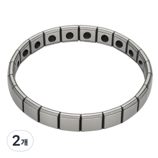 컬쳐엔 건강팔찌 게르마늄 남녀공용 혈액순환 부모님 효도선물 데일리 패션아이템 실버 A, 2개