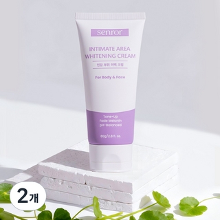 센로르 미백크림 착색크림 잡티 바디 톤업크림 Y존 사타구니 겨드랑이 엉덩이 목 케어 비타민 수분 영양 화이트닝 크림, 2개, 80g