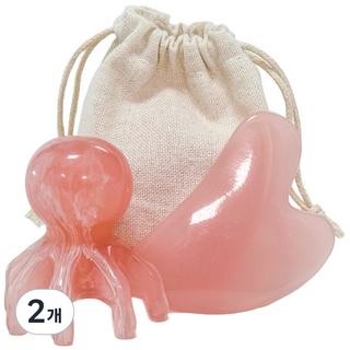 루체아 상처없는 올인원 괄사 두피 안면 승모근 뒷목, 크림핑크 문어괄사, 2개