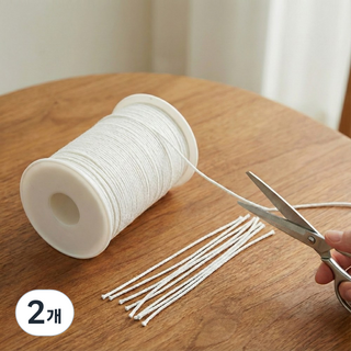 지구원 잘라쓰는 대용량 양초 향초 캔들 면심지 61m, 2개