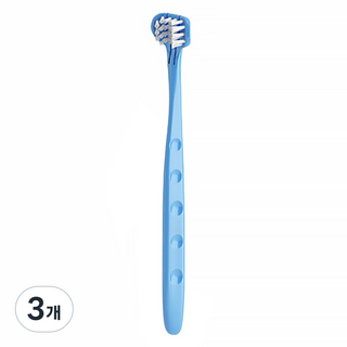 엠디비 3D 혀클리너 겸용 유아 칫솔, 블루, 3개, 1개입