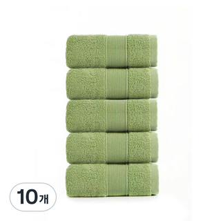 록신 호텔수건 타월 코면사 부드러운 540GSM 40수 5종세트, 그린, 10개