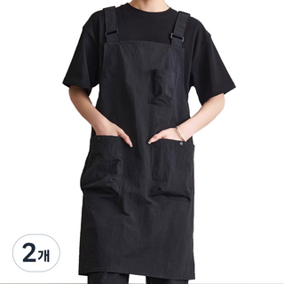 블루유 예쁜 카페 바리스타 앞치마 방수 주방 H형, 블랙H, 2개