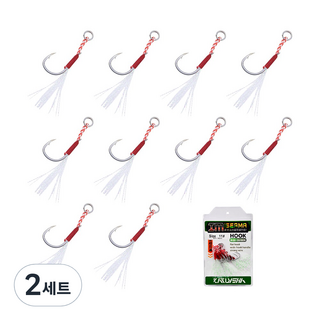 행운을파는낚시 IM ISEAMA 싱글 어시스트훅 지깅훅 메탈지그 캐스팅 농어 삼치 방어, 2세트, 10개입