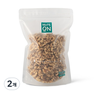 너츠온 호두 / 고소한 원물 그대로/ 호두 견과/ 깐 호두 / 호두 반태 / 무가미 / 지퍼백 소포장, 2개