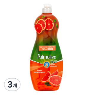 콜게이트 팜올리브 플러스 유럽 자몽 주방세제 강력 기름때 제거, 3개, 675ml