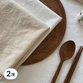 목화베리 광목 키친크로스, 화이트, 2개