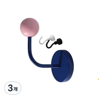 투투텐텐 비비드 마그네틱 후크걸이, 3개, 블루
