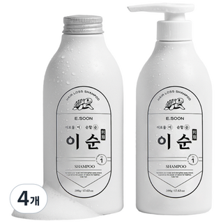 이순 카페인 탈모샴푸 약산성샴푸 지루성두피염샴푸 이순신샴푸 청소년샴푸 수영장샴푸 남자탈모샴푸 남성탈모샴푸 여자탈모샴푸 여성탈모샴푸 천연샴푸, 500g, 4개