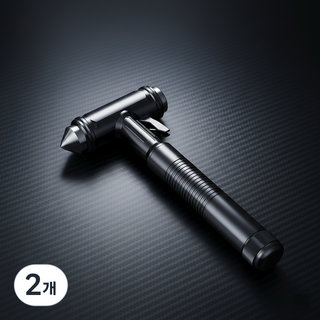 템슬라 차량용 비상탈출 망치 고강도 해머 안전벨트 커터 일체형 이중접합 유리 탈출, 블랙, 2개