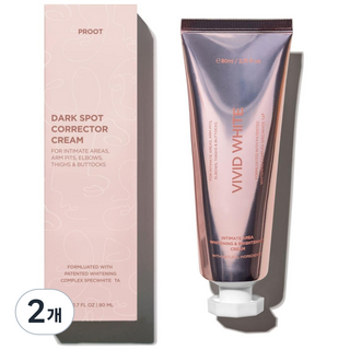 겨드랑이 미백크림 사타구니 착색 크림 팔꿈치 착색 크림 Y존 미백 크림 바디 미백 엉덩이 착색 색소 목 색소 침착 톤업 크림, 80ml, 2개