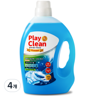 플레이클린 알칼리 액체세제 대용량 고농축 찌든때 쉰냄새 땀냄새 얼룩제거 세탁세제, 4개, 3L